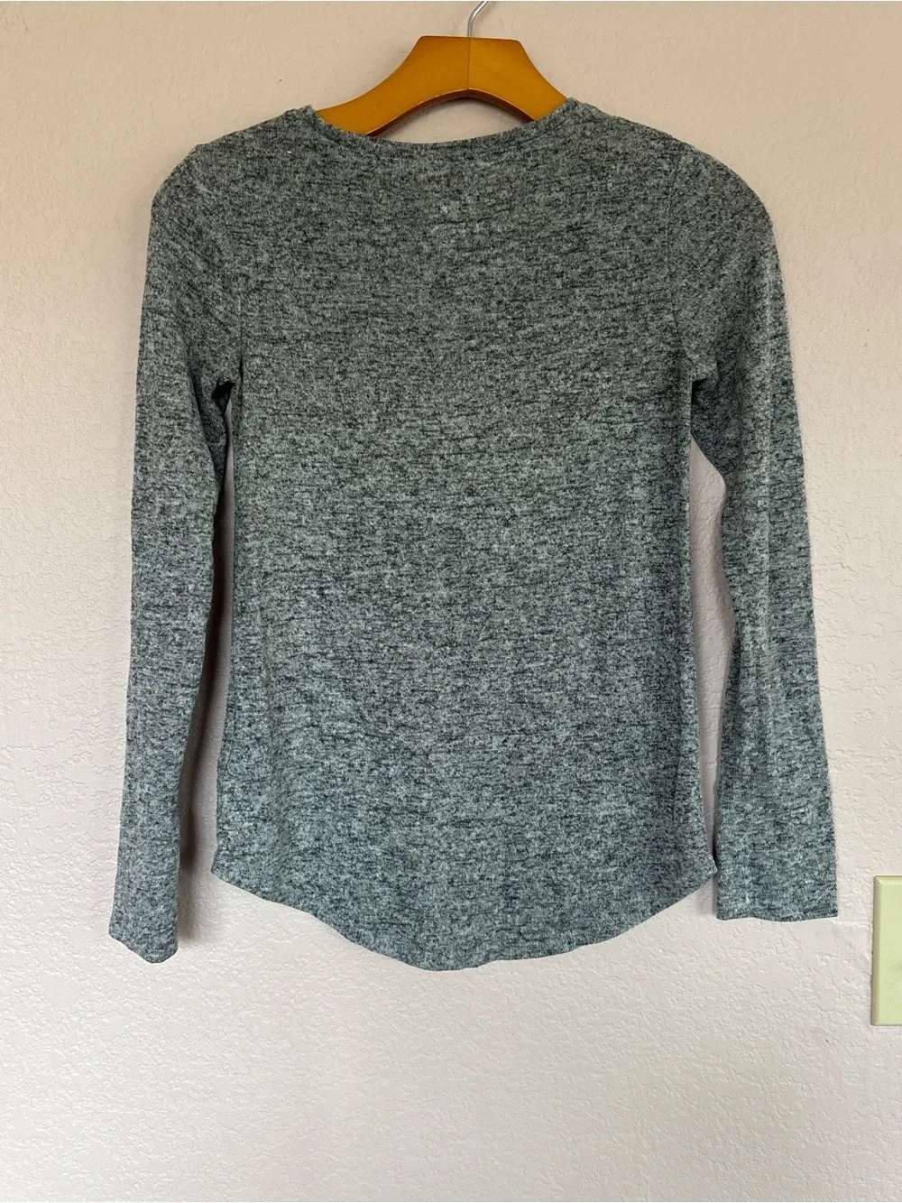 Justice Gray Marled Long Sleeve Crewneck Top size 10